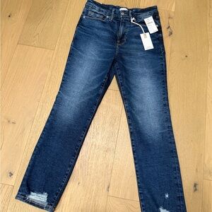 Good American Dark Blue Straight Leg Jeans